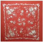 Handmade Manila Embroidered Shawl. Natural Silk. Ref.1011017RJMRFL 396.694€ #500351011017NRJMRFL
